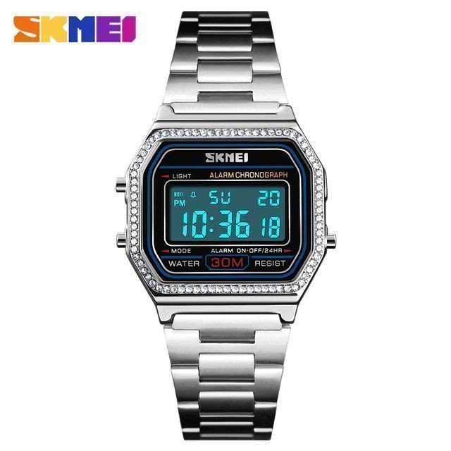 SKMEI 1474 Jam Tangan Wanita Digital Tali Stainless WATCHKITE WKOS
