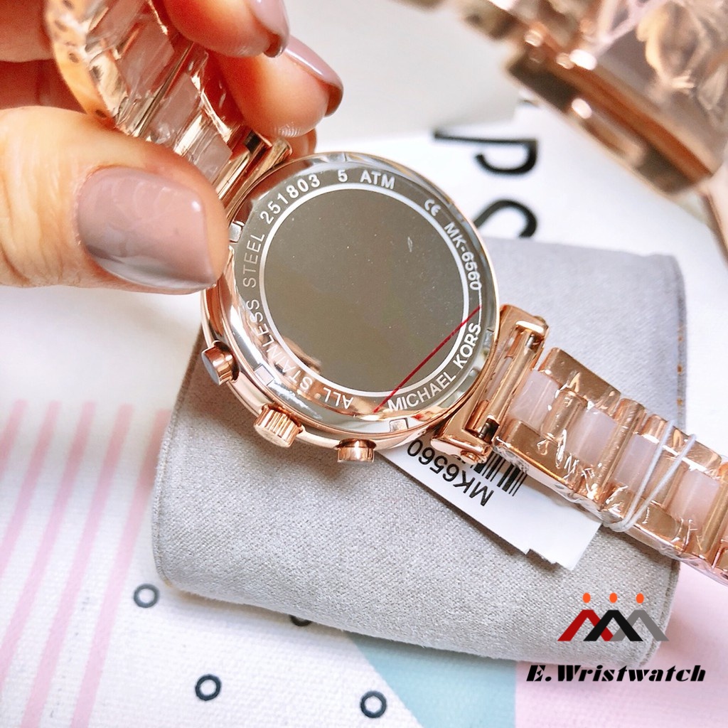 Jam Tangan Wanita Michael Kors MK3882 &amp; MK6560 Sofie Chronograph Rose Gold Dial Dual Tone Stainless Steel Strap Original