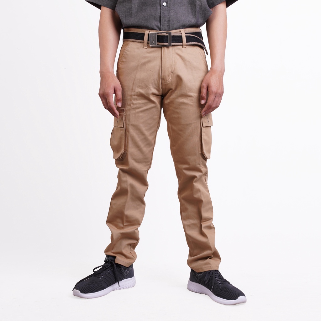 RS31 Celana Cargo Pants Pria High Quality Super Big Size - Cargo Ukuran Jumbo Khaki