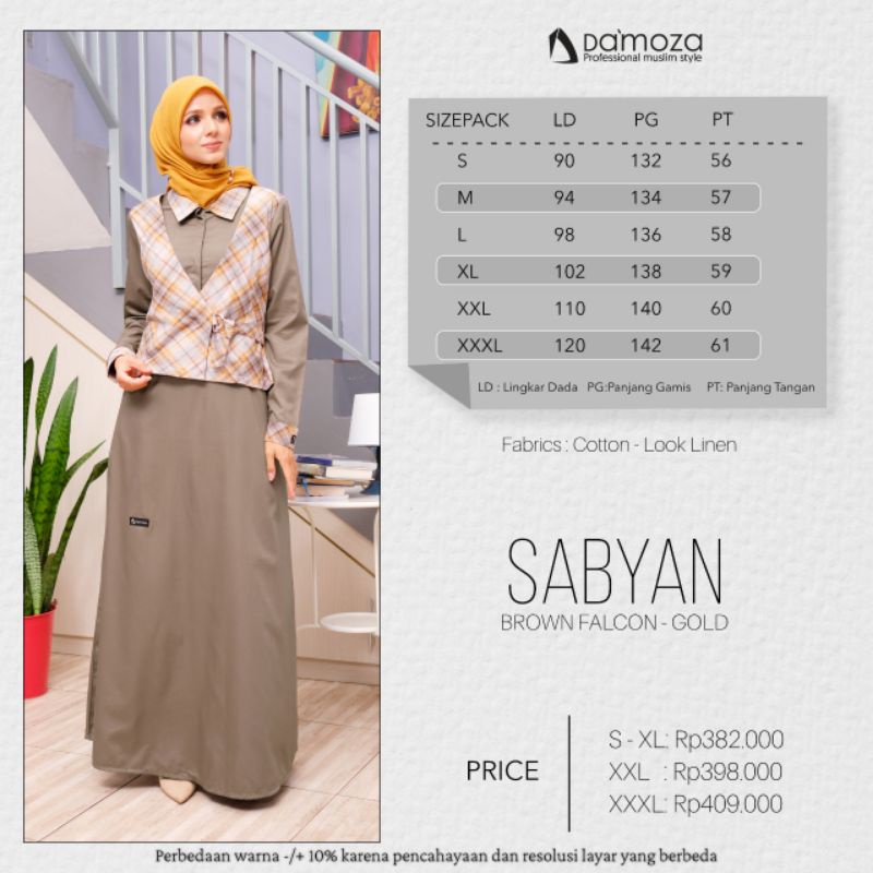 GAMIS DAMOZA SABYAN BROWN FALCON GOLD GAMIS SYABIAN DAMOZA