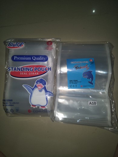 Standing Pouch 14x22 Double Seal Blutop / Plastik Klip Berdiri / Zipper Lock