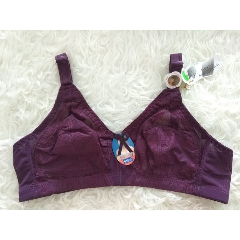 BH Guini - Sport Bra Guini 408 Brukat Jumbo Cup B | Big Size Classic Wanita Dewasa Perempuan Klasik | Open | Pakaian Dalam Underwear Tanpa Busa Kawat