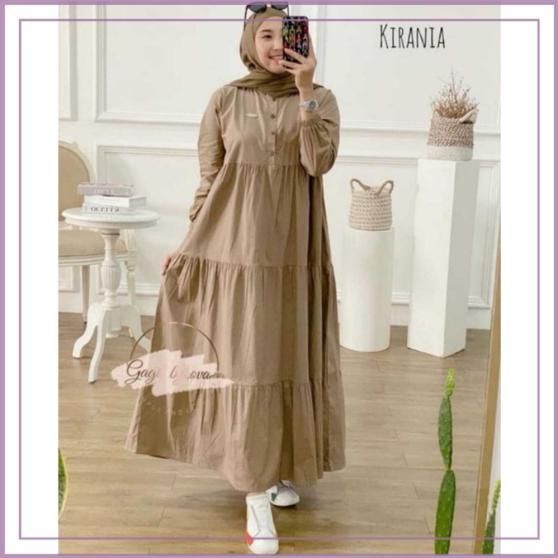Dress Jumbo Kirania MIDI Dress Bahan Katun Fashion Wanita