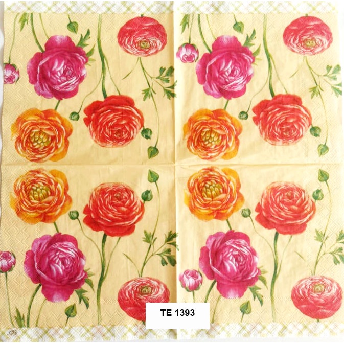 Tisu Napkin Kerajinan Decoupage Eropa 33X33 CM TE 1393 TTS