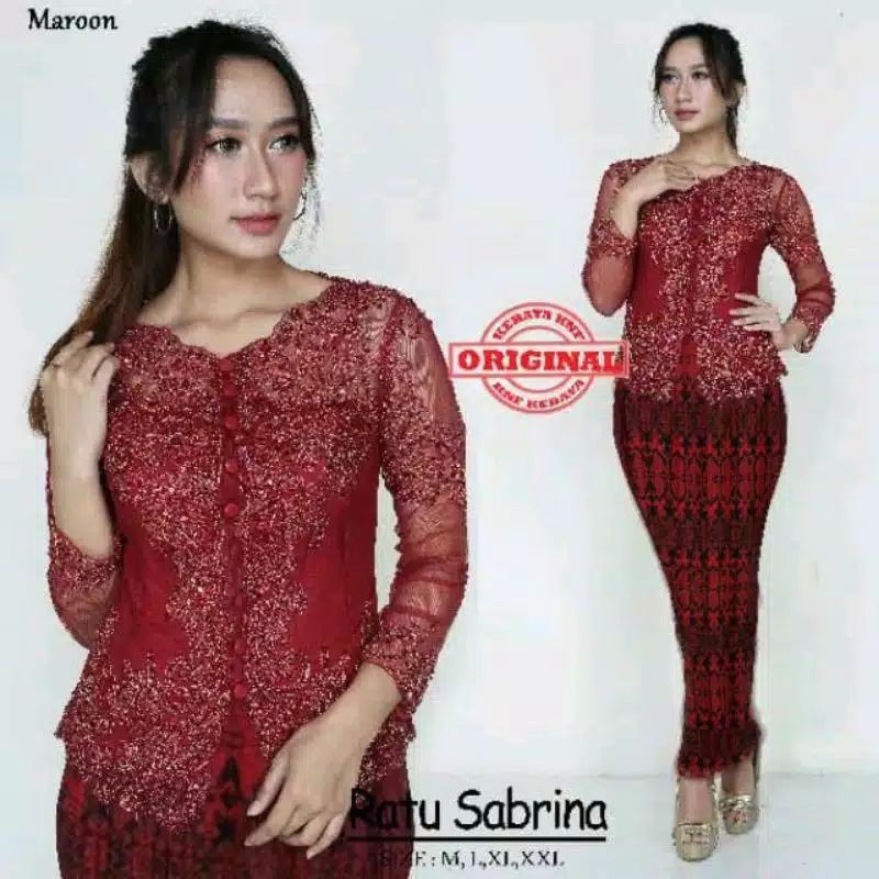 NEW REALPICT SETELAN KEBAYA SABRINA/KEBAYA PAYET PANJANG/KEBAYA MURAH