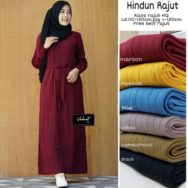 ( RESTOK ) GAMIS MAXY KAOS RAJUT HQ HINDUN ORI BY VALENT