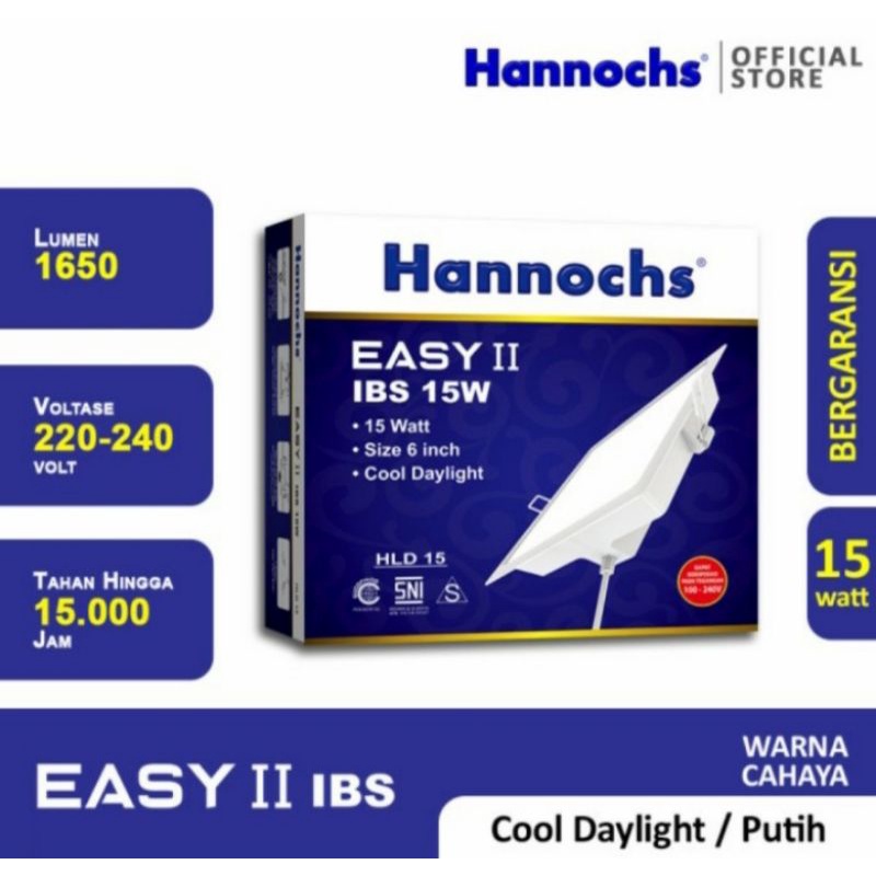 Downlight Hannochs Easy 12watt petak 5inch
