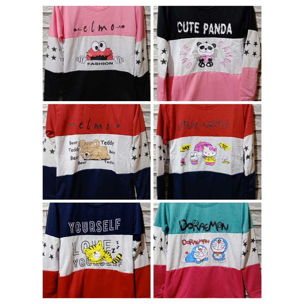 LEANA58 SWEATER WANITA KOMBINASI MOTIF RANDOM