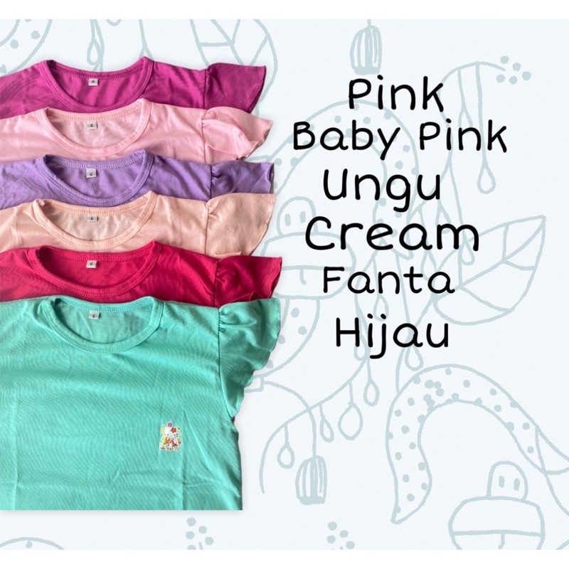 (COD) Kaos Anak Perempuan Murah 2 4 6 8 10 Tahun / Baju Anak Kaos Ruffle Tee Anak Cewek Callysta