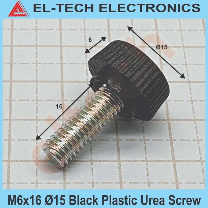 M6 16mm Bolt Baut Urea 15mm Black Plastic Cover Tutup Plastik Hitam elt3ch Juara