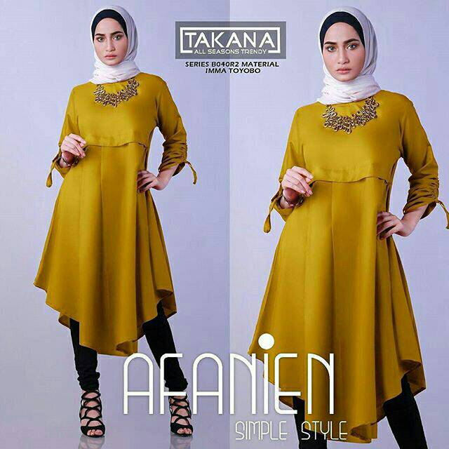 Afanien Tunik, ATASAN, TUNIK, Blouse wanita, atasan wanita, BLOUSE, Fashion muslim, baju wanita