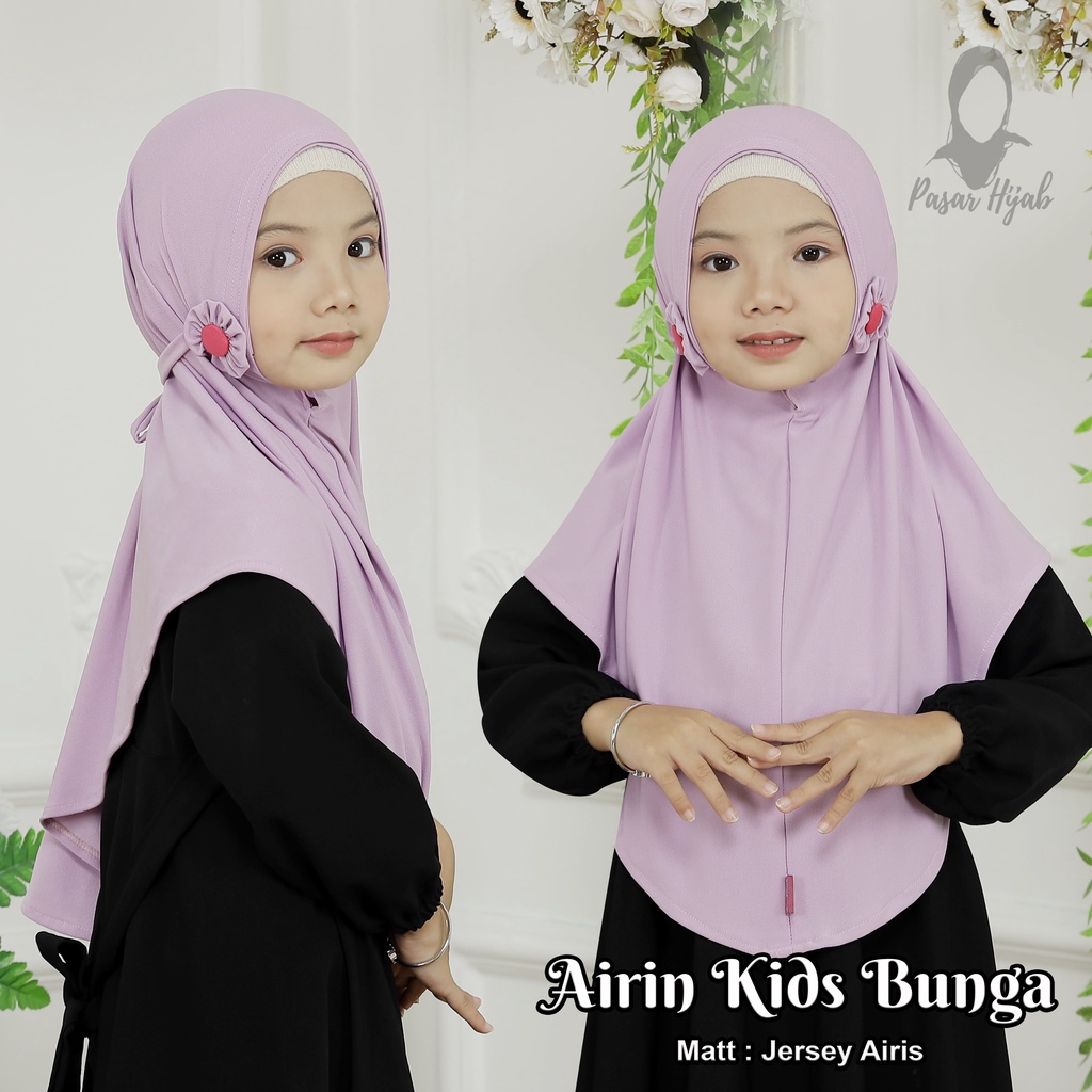 Kerudung Instan Anak Airin Kids Bunga Hijab Instan Tali Jersey Airis Jilbab Instan Anak Pasar Hijab