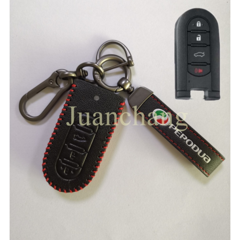 Casing Kunci Mobil 4 Tombol Bahan Kulit Untuk Toyota Rush Daihatsu Tanto LA600S LA800S LA610S ALL NEW RUSH 2018 / VELOZ 2019 DAIHATSU All New TERIOS