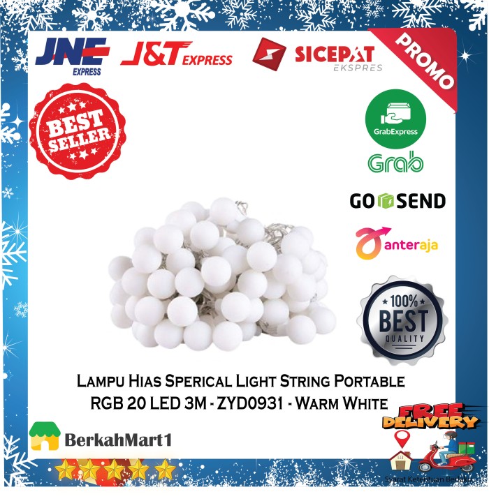 Lampu Hias Ruangan dan Pohon Natal LED String Portable Waterproof 3M