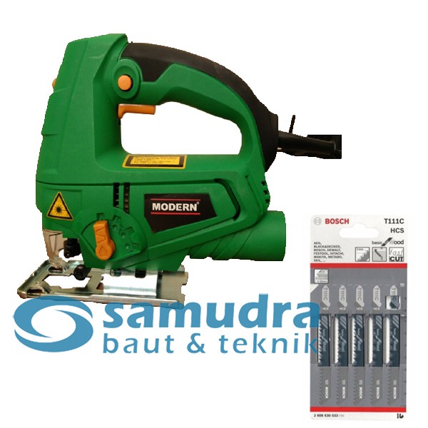 MODERN Mesin Jigsaw Laser M-2200L & BOSCH T 111 C Mata Gergaji Kayu