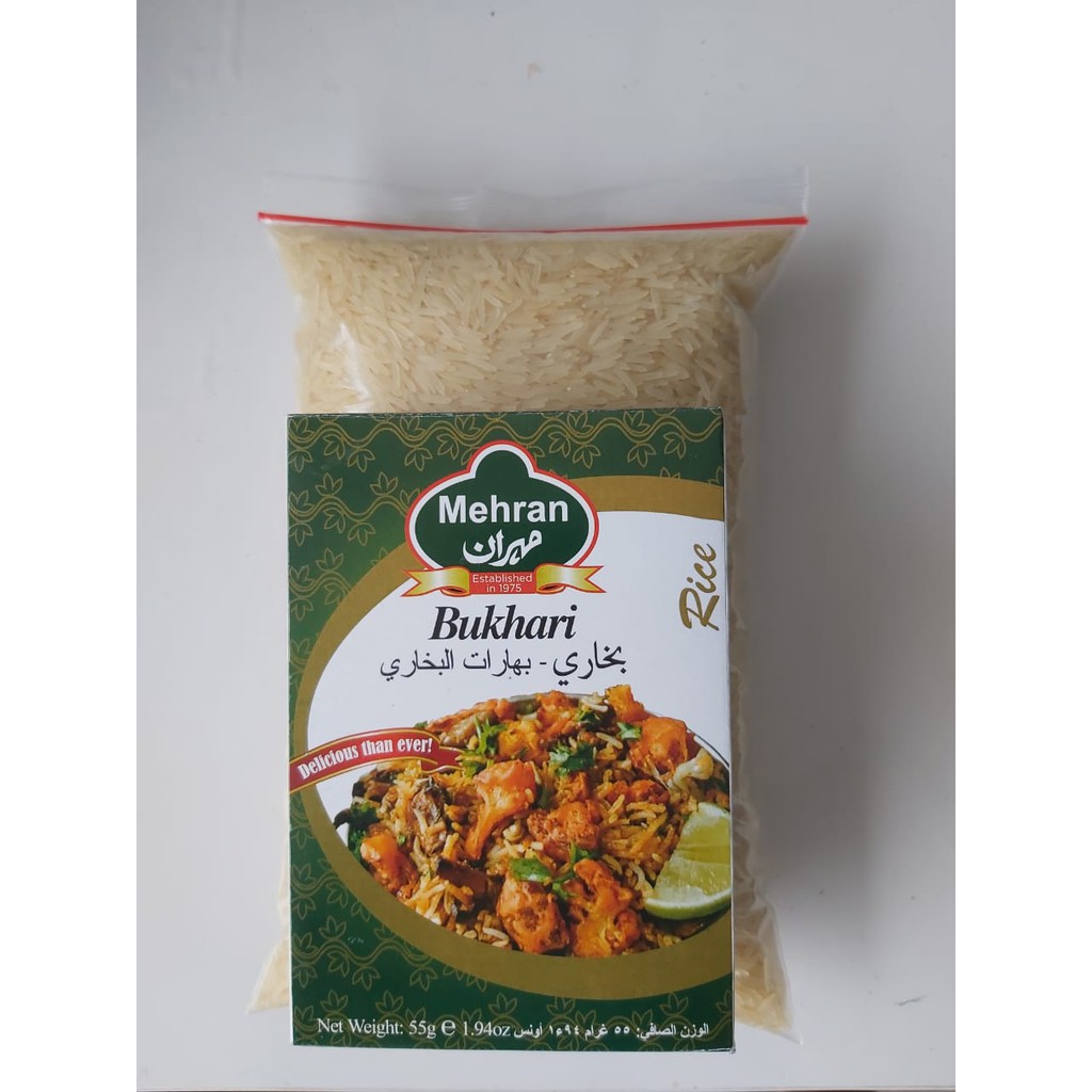 

Beras basmati 1kg dan Bumbu Bukhari Mehran