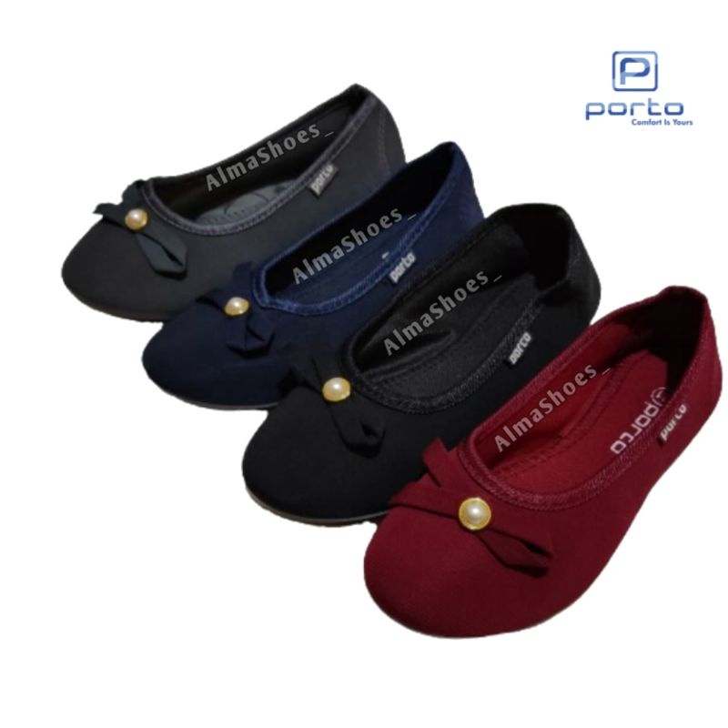 Sepatu Flat Shoes Motif Pita / Anak-Dewasa / Porto