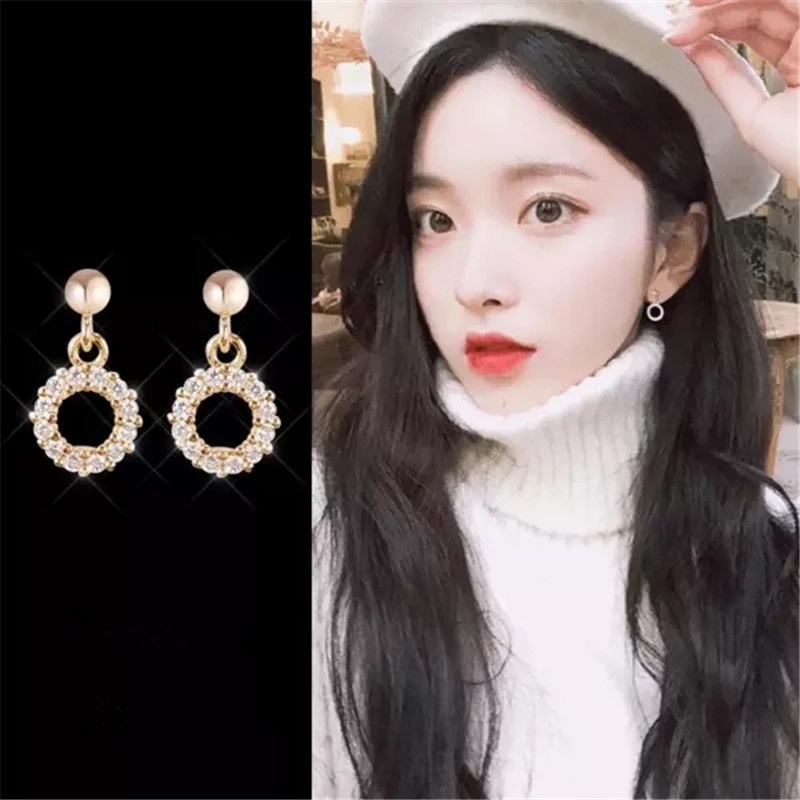 Mini Zircon Hoop Earrings Piercing Cartilage Earring Stud Wanita Perhiasan Fashion Aksesoris ANTOP