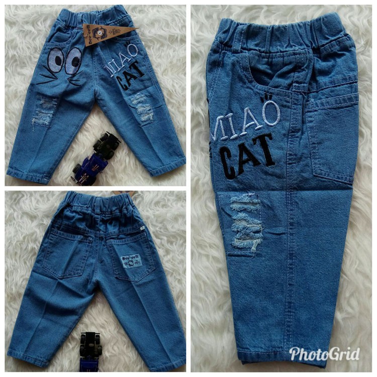  CELANA  JEANS PANJANG ANAK  MODEL  BORDIR MIAO USIA 1 2 3 7 8 