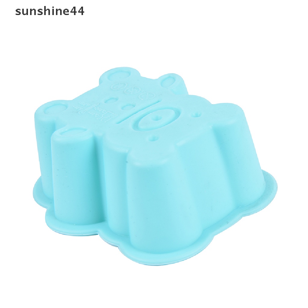 Sunshine 4PCS Cetakan Kue / Muffin Bentuk Beruang Lucu Bahan Silikon