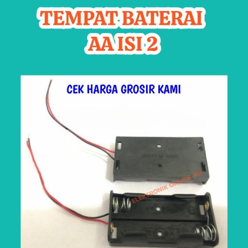 TEMPAT BATERAI UKURAN AA ISI 2