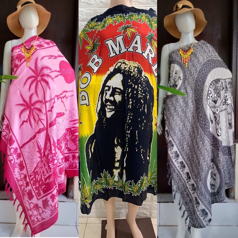 KAIN PANTAI BALI SARUNG PANTAI BALI SARUNG BOB MARLEY SARUNG ABSTRAK