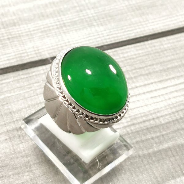 CINCIN BATU AKIK NATURAL GIOK BIRMA GREEN JADEITE JADE TYPE C lst 05