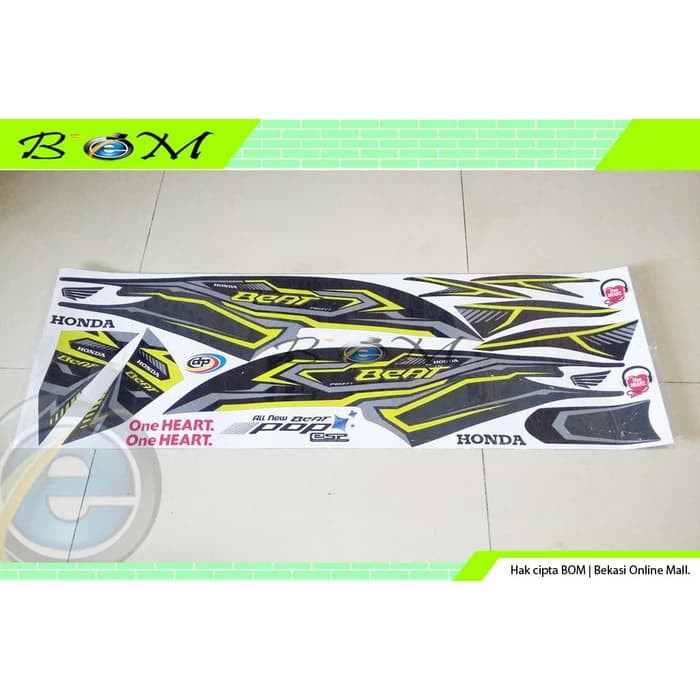 Striping Stiker Sticker decal Honda Beat Pop hitam grafis Striping Stiker Sticker decal Honda Beat Pop hitam grafis