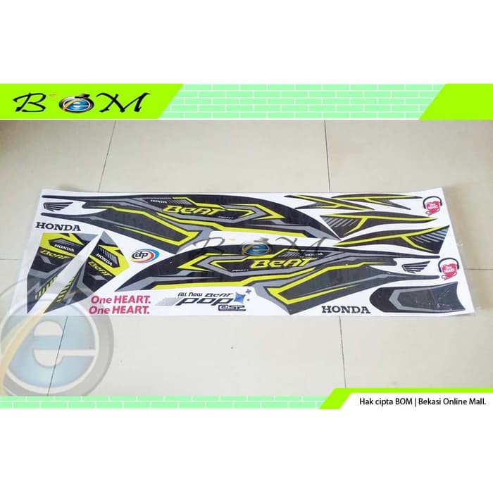 Striping Stiker  Sticker decal Honda Beat  Pop  hitam  grafis 