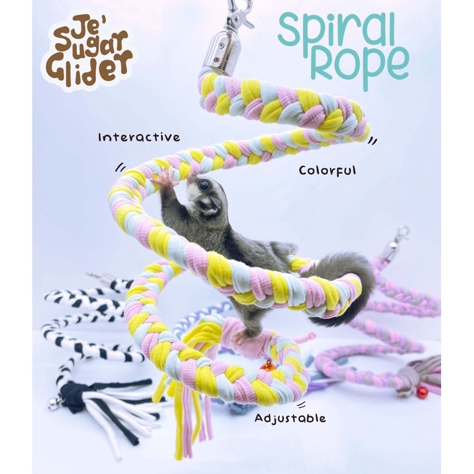 Hanging Spiral Rope, Mainan Spiral Rope Sugar Glider, Burung &amp; Other