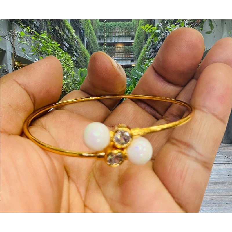 gelang wanita //gelang bangle//grlang mutiara//perhiasan penganti emas//gelang