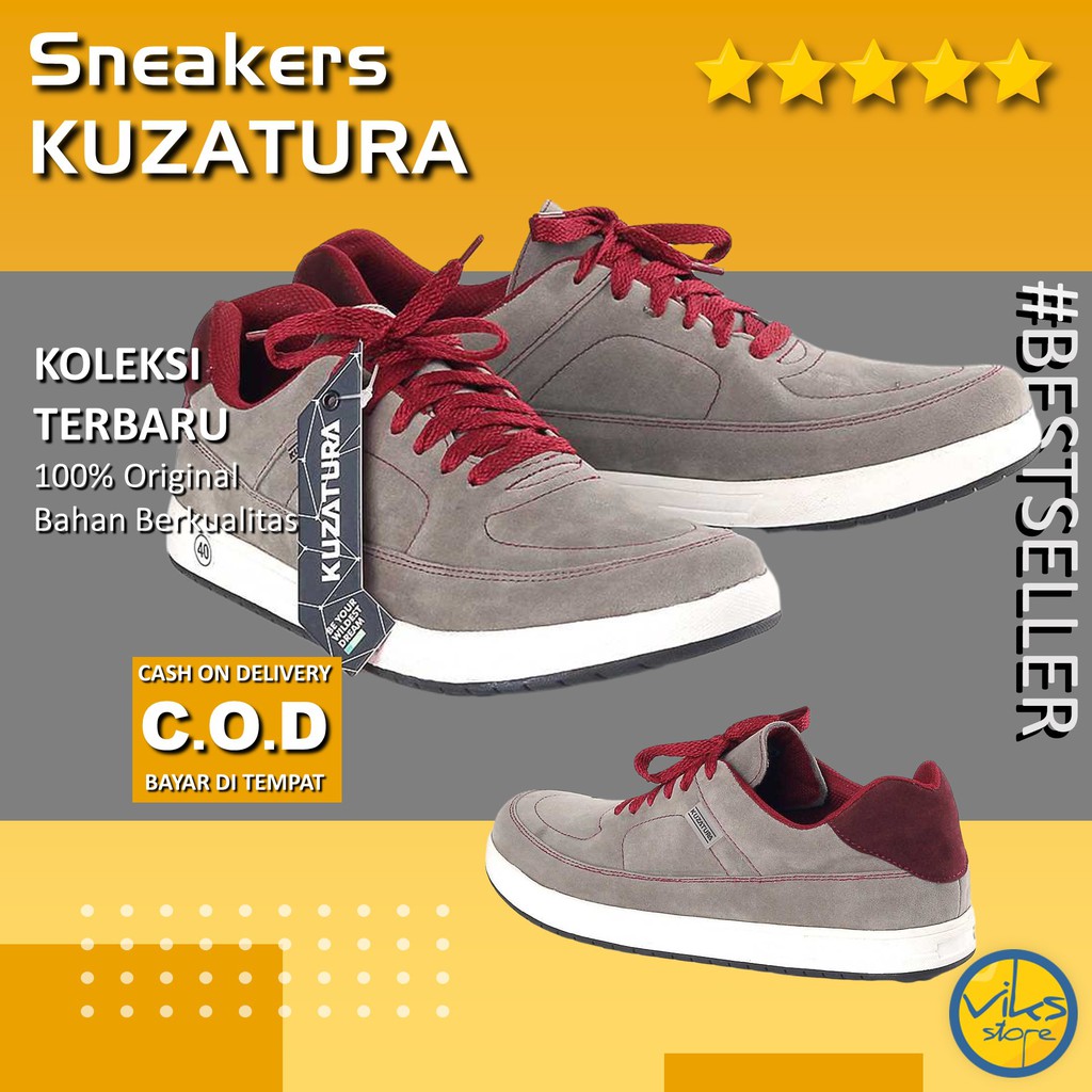 Sepatu Sneakers Pria Cowok Tali Style Casual Distro Kuzatura Original Suede Lokal Premium Elegan