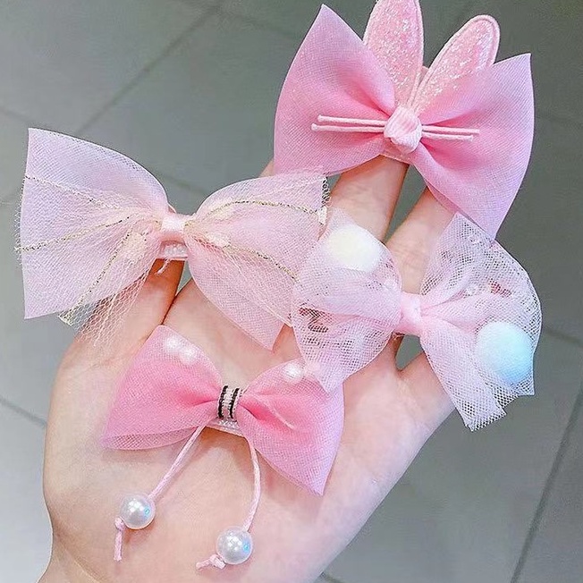 （Hallo Girl)F36 8 Pcs Set Jepit Rambut Pita renda Klip Jepitan Anak Gaya Korea Fashion Hair Clip