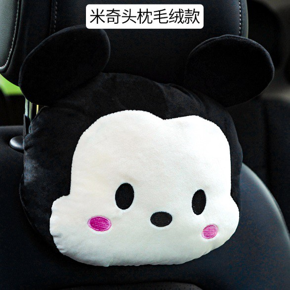 Bantal Sandaran Jok Mobil Kepala Leher Headrest Car Set DISNEY MICKEY MINNIE MOUSE Lucu