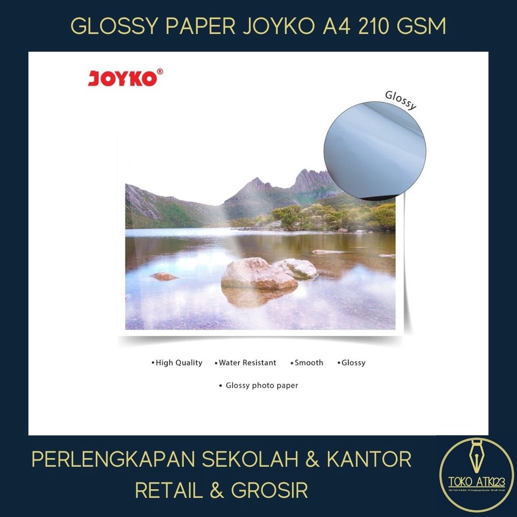 Premium Glossy Paper / Kertas Foto A4 210 gram (20 Sheet) Joyko