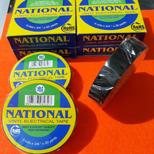 

Isolasi plastik hitam NATIONAL/ BERRY 5 mils x 3/4" × 20 yards/GOLD TAPE