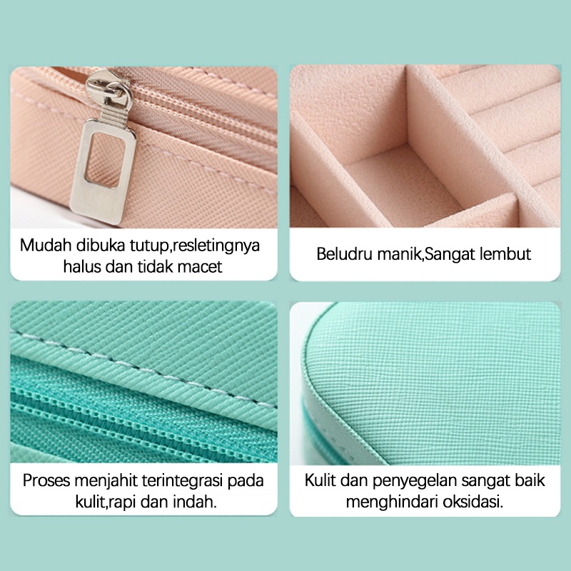 Kotak Mini Perhiasan Travel Jewelry Anting Kalung Cincin Box