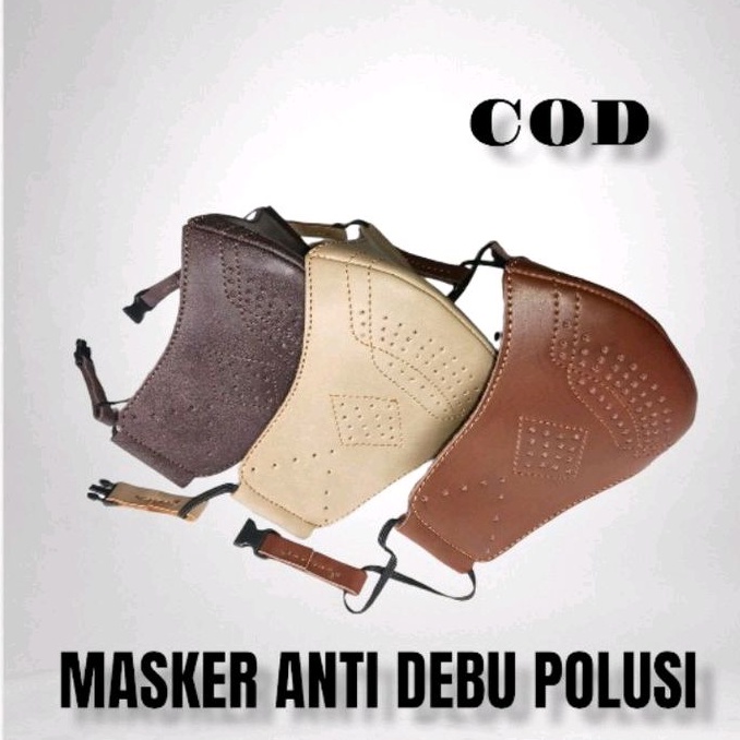 masker murah keren / masker kulit PU leather / masker motor pria keren / masker pegendara anti debu