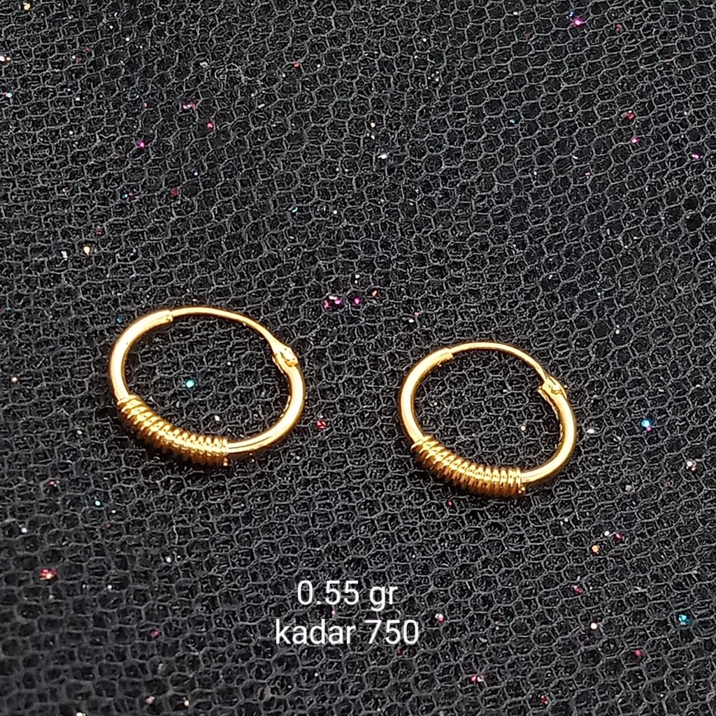 Anting Emas 17K - Anak 0.55 gr Kadar 750 - 796