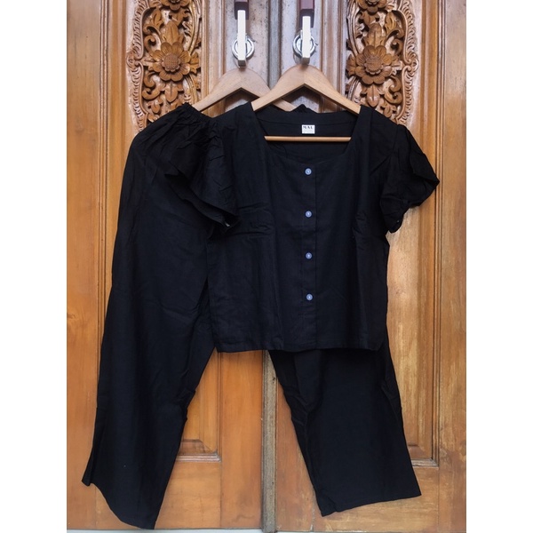 TERMURAH DI SHOPEE! SET CACA BUSUI-Hitam polos