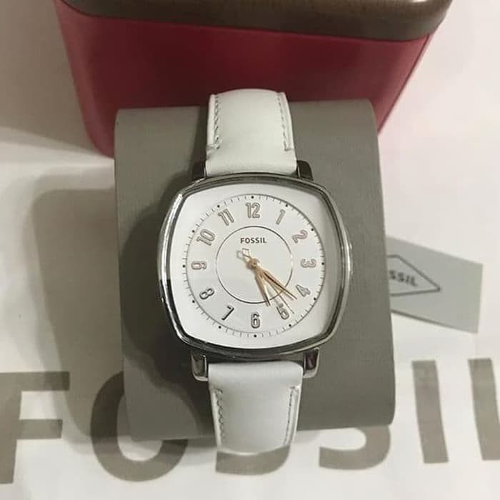 jam Fossil Idealist White ES4216 leather strap original watch