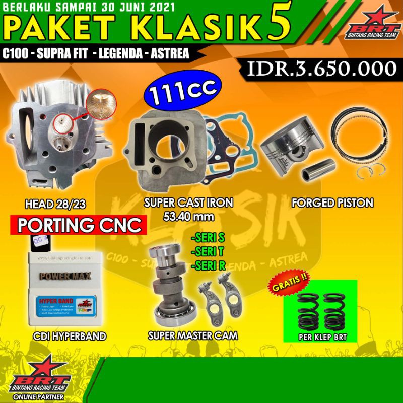 PAKET KLASIK 5 BRT ( SUPRA - C100 - GRAND - ASTREA )