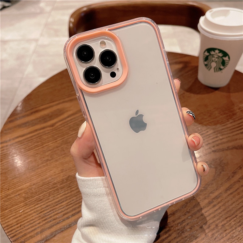 Soft Case Transparan Shockproof Warna Permen Untuk iPhone 13 Pro MAX 12 11 Pro MAX XR IX XS MAX i7 i8 Plus