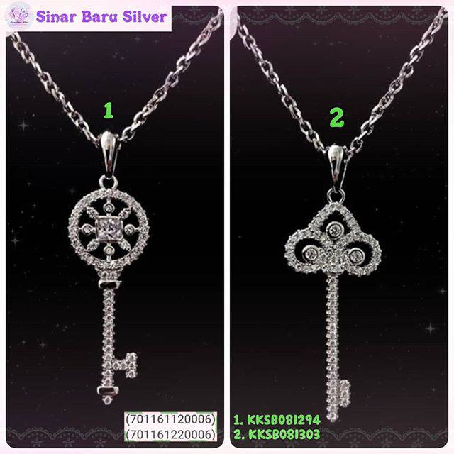 SinarBaru Kalung Liontin Silver925 kunci matahari/bunga perhiasan kalung perak