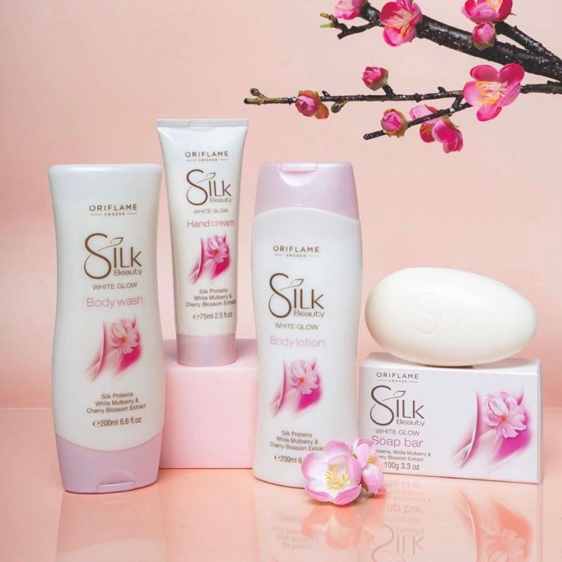 Silk Beauty White Glow Body Lotion/ Hand Cream/ Body Wash/Soap Bar