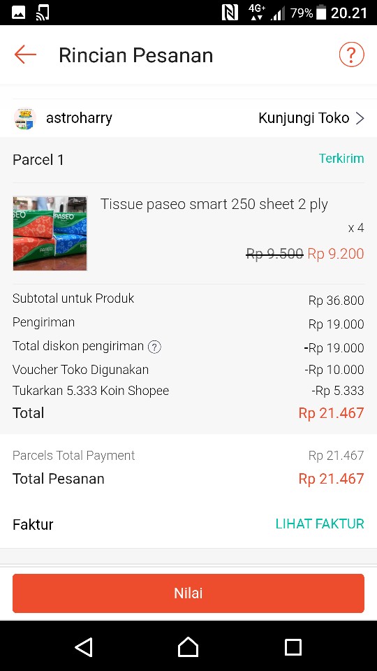 Tissue Paseo Smart 250 Sheet 2 Ply