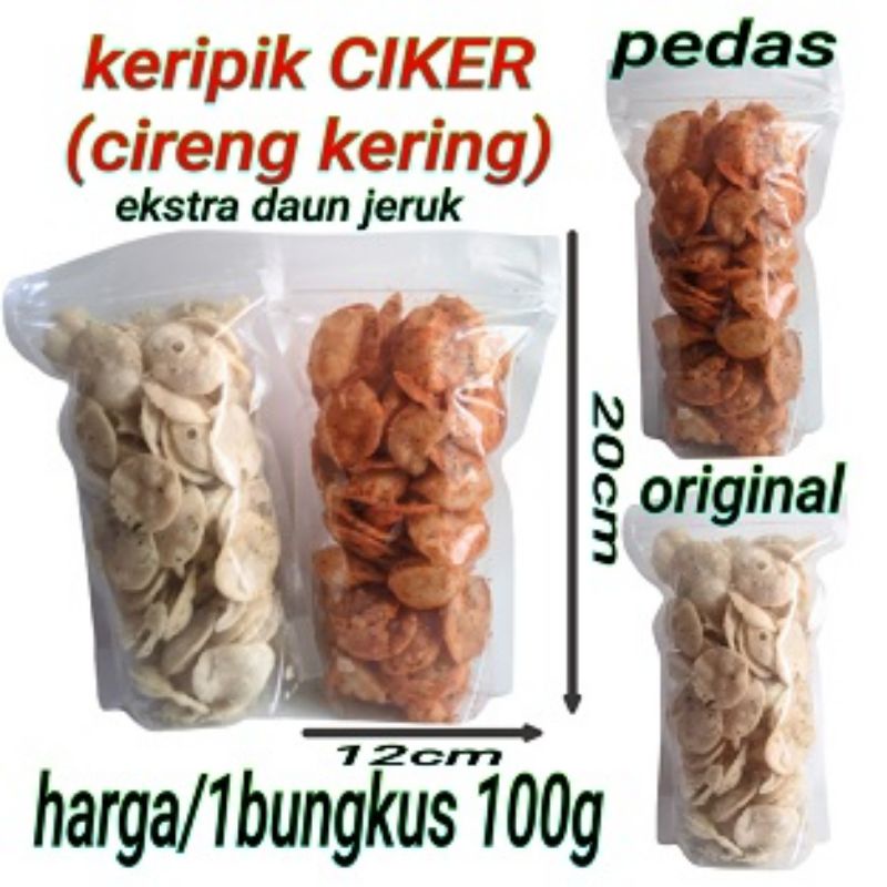 keripik kripik kerupuk krupuk cireng kering garing renyah pedas gurih enak bandung 100 gram