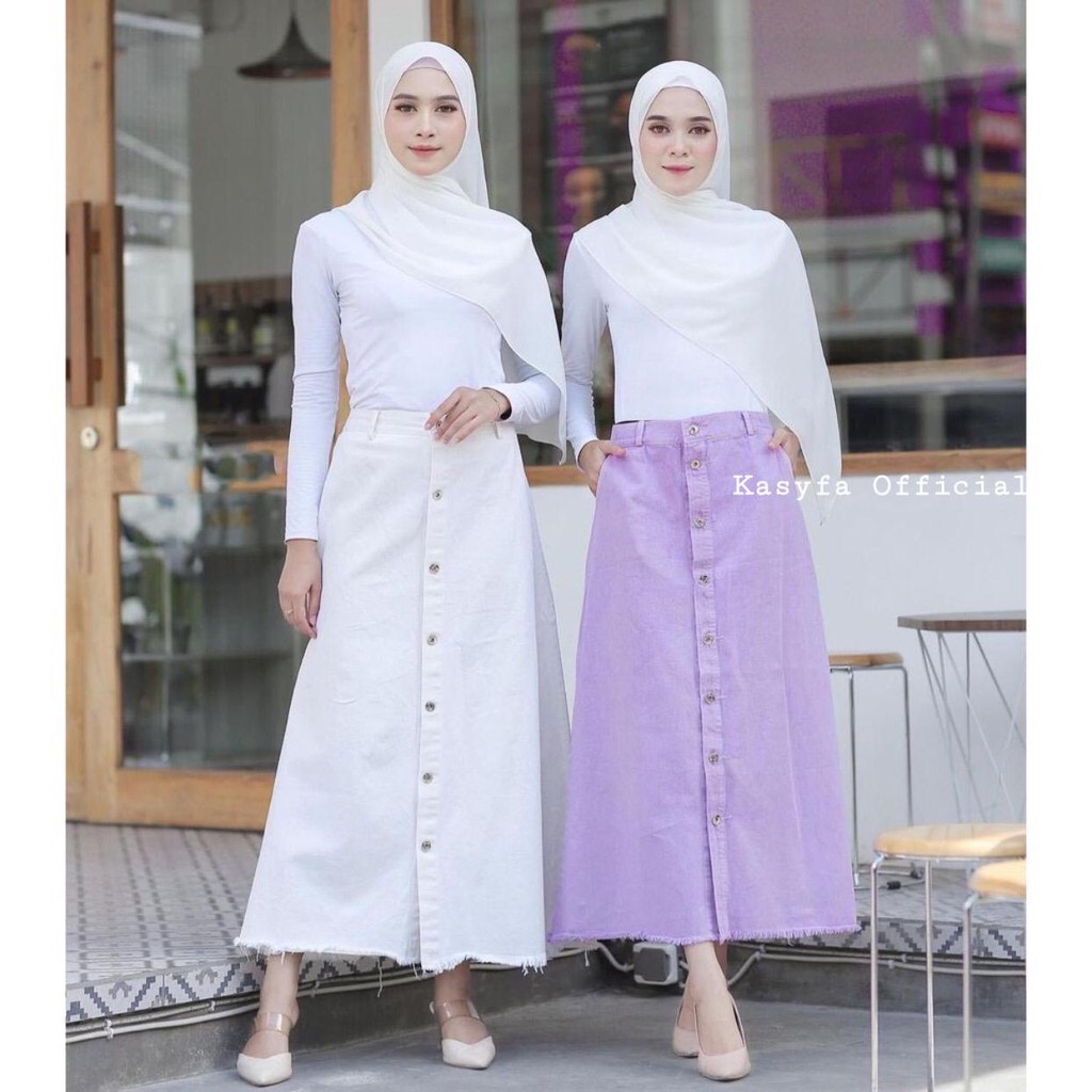 XANDRA SKIRT BUTTON // ROK JEANS BUTTON RAWIS WARNA