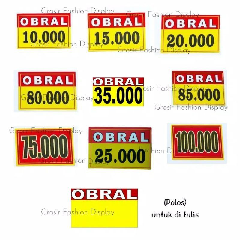 

Kertas harga obral / kertas harga / kertas obral / kertas harga jualan