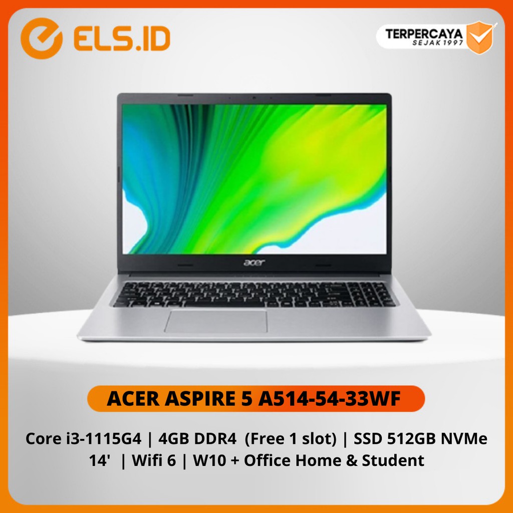 Laptop Acer Aspire 5 A514-54-33WF Intel Core I3-115G4 4GB 512GB W10 OHS